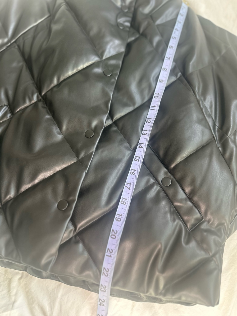 NWT DELUC Gwinnet Puffer Jacket Black Size S Oversized Faux Leather Quilted Coat - Picture 17 of 17